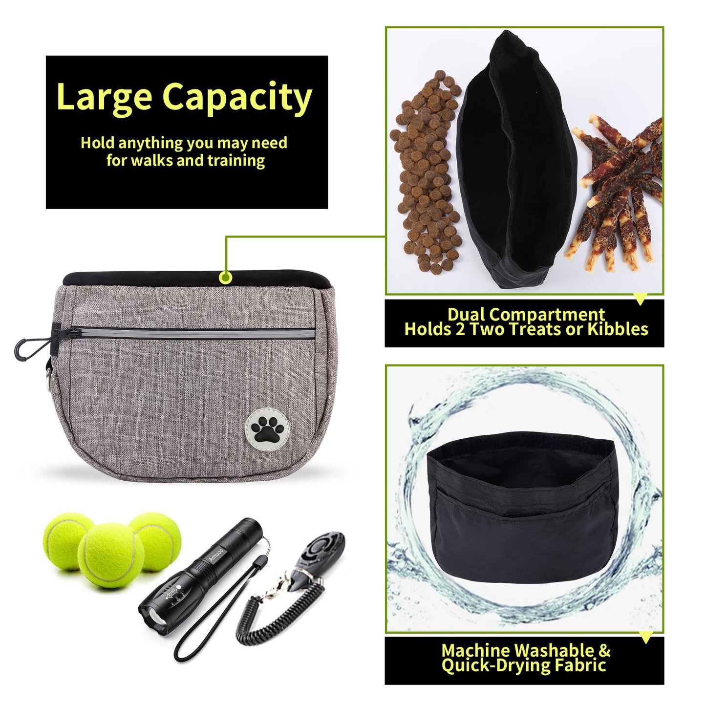 Dog Training Snack Bag for Outings and Walks
