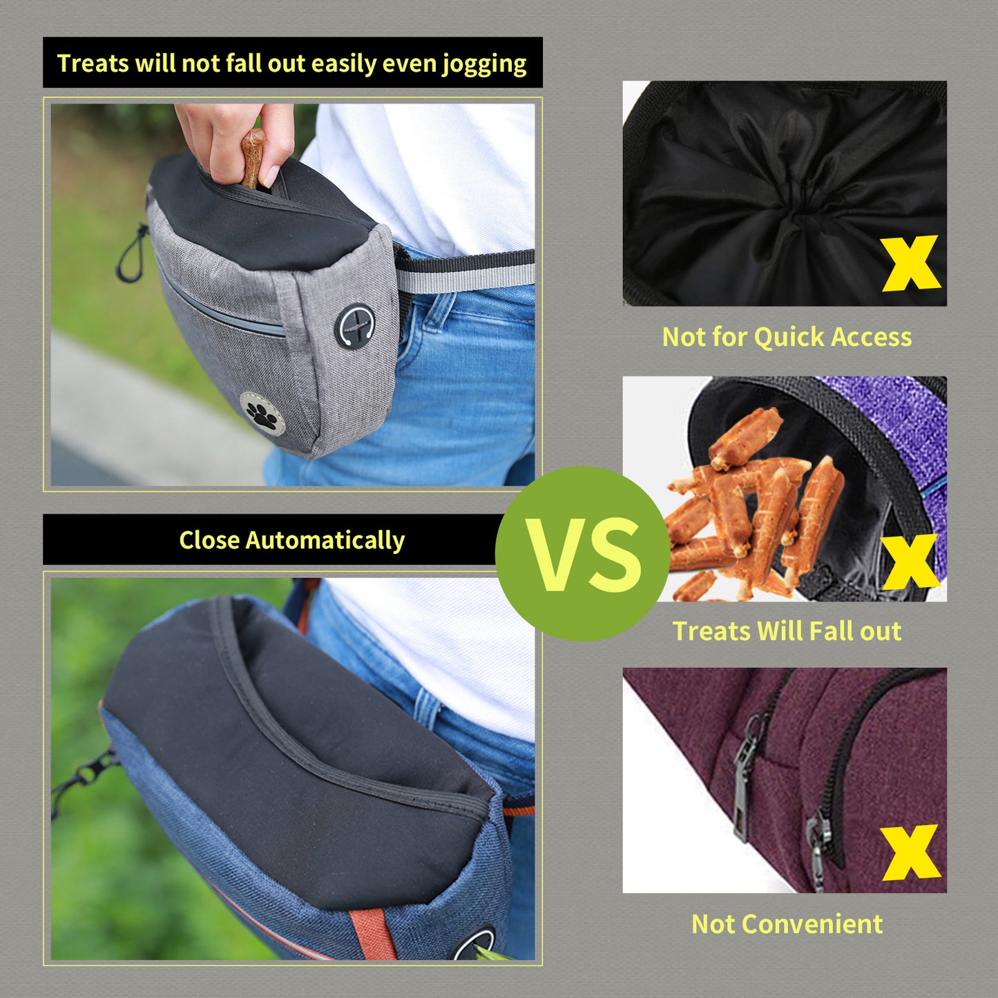 Dog Training Snack Bag for Outings and Walks